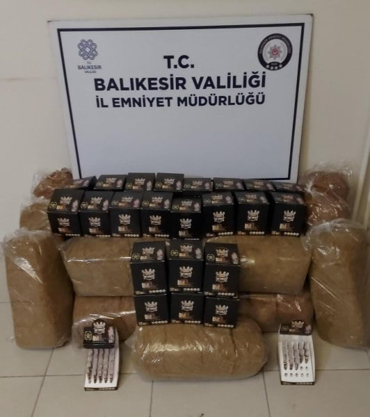 95 kilogram kaçak tütün Bandırma’da ele geçirildi