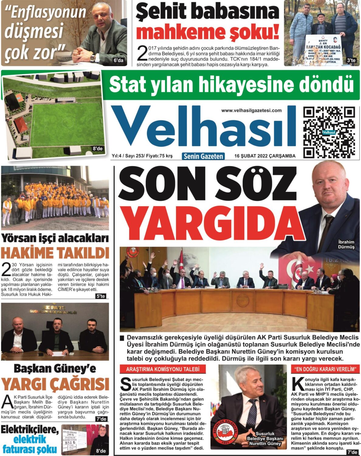 16 ŞUBAT 2022 Velhasıl Gazetemiz