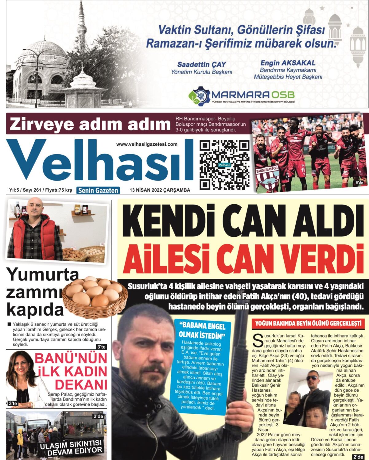 13 Nisan 2022 Velhasıl Gazetemiz