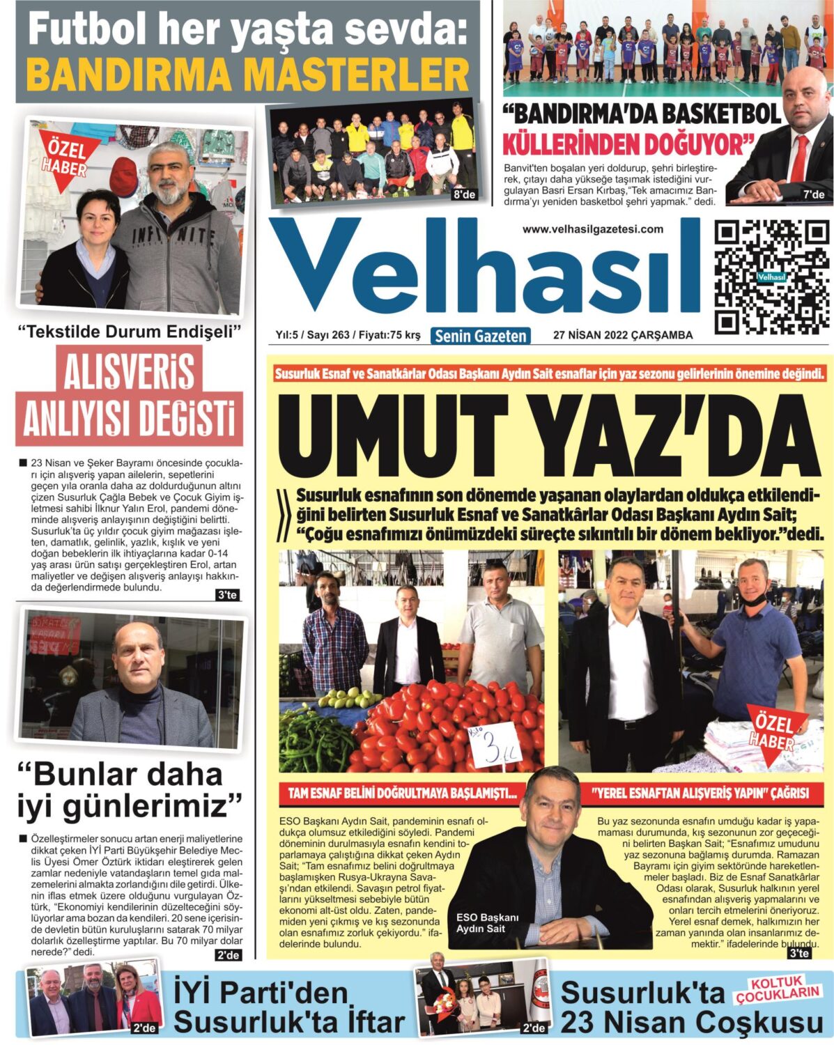 27 Nisan 2022 Velhasıl Gazetemiz