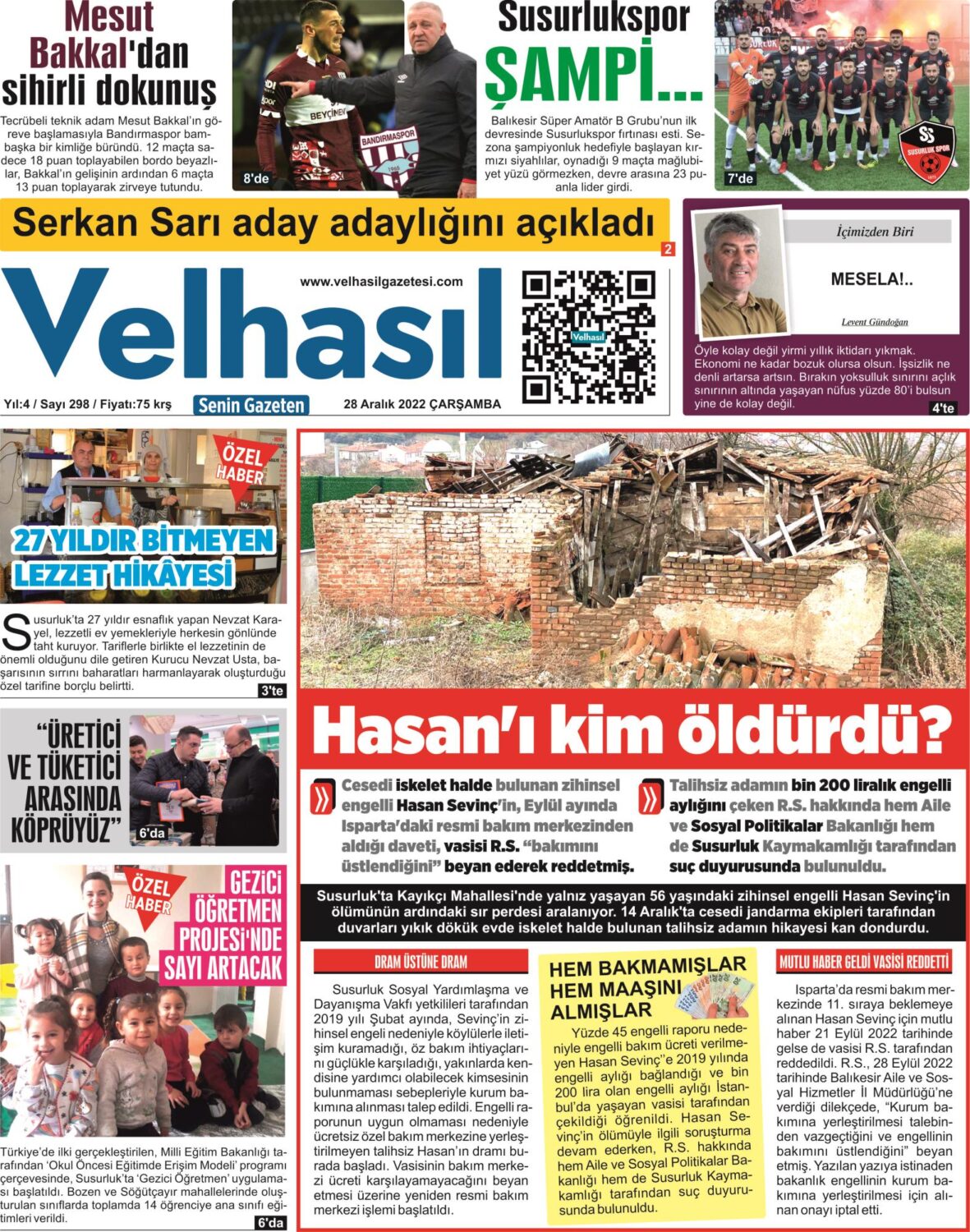 28 Aralık 2022 Velhasıl Gazetemiz