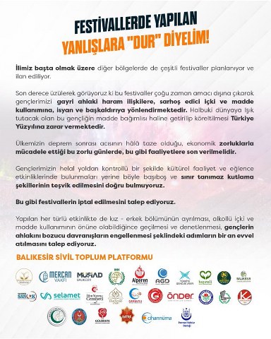 Balıkesir Sivil Toplum Platformu’ndan Gerici Bildiri!