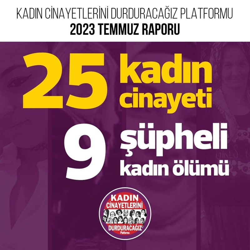 TEMMUZ’DA 25 KADIN CİNAYETİ İŞLENDİ!