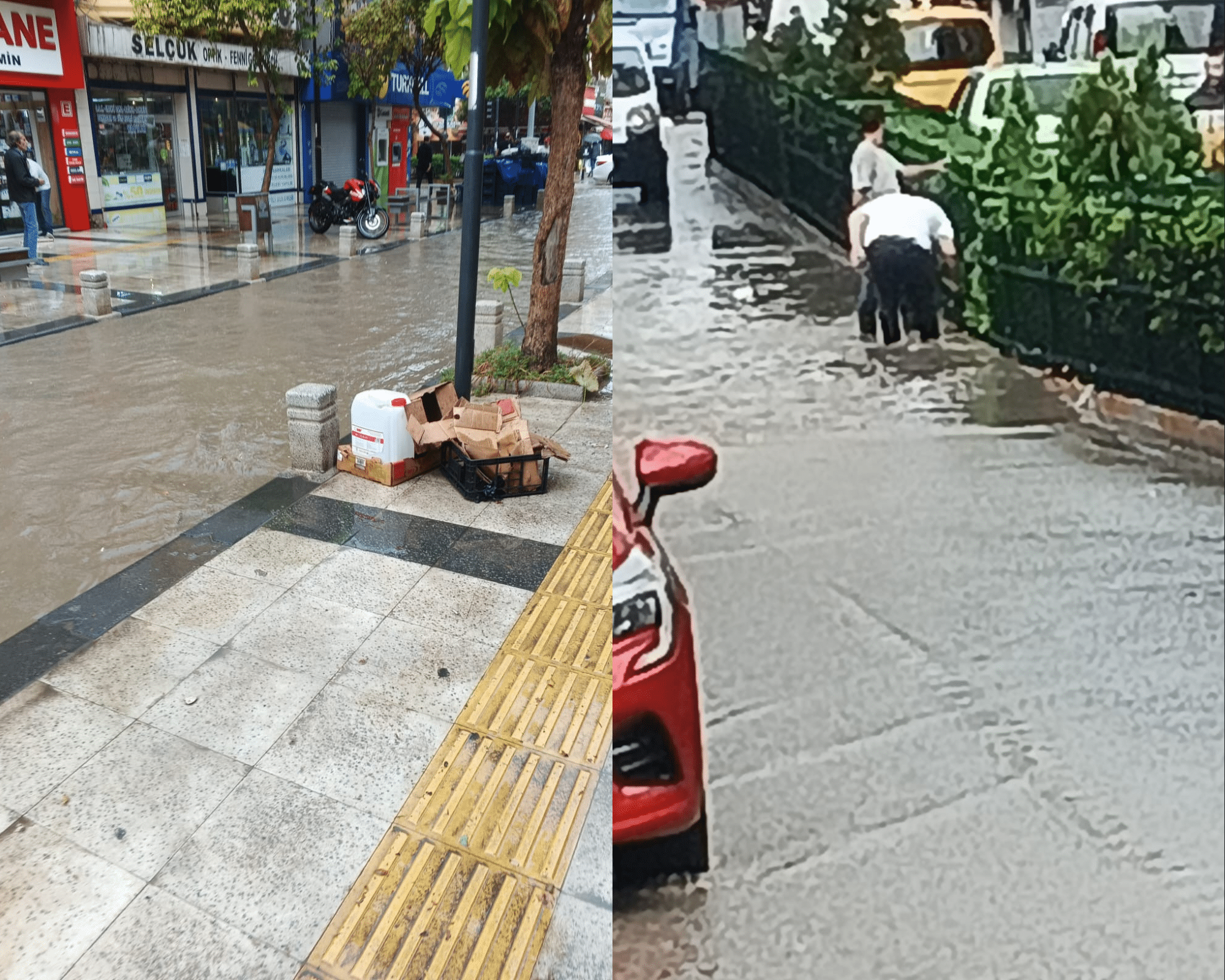 Bandırma’da şiddetli yağış etkili oldu
