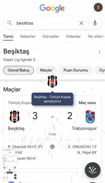 Beşiktaş, Trabzonspor ile oynadığı Türkiye Kupası'nı kazanarak büyük bir başarıya imza attı ve bu zafer, sadece taraftarlarını değil, teknoloji devlerini de harekete geçirdi. Google, Beşiktaş'ın bu önemli zaferine kayıtsız kalmayarak, arama motorunda özel bir kutlama animasyonu sundu.
