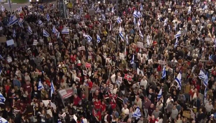 Tel Aviv’de Rehine Protestoları Sürüyor