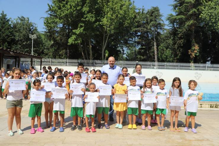 Gönen, yüzme kursu, sertifika töreni, yaz spor okulları, İbrahim Palaz, Gönen Belediyespor